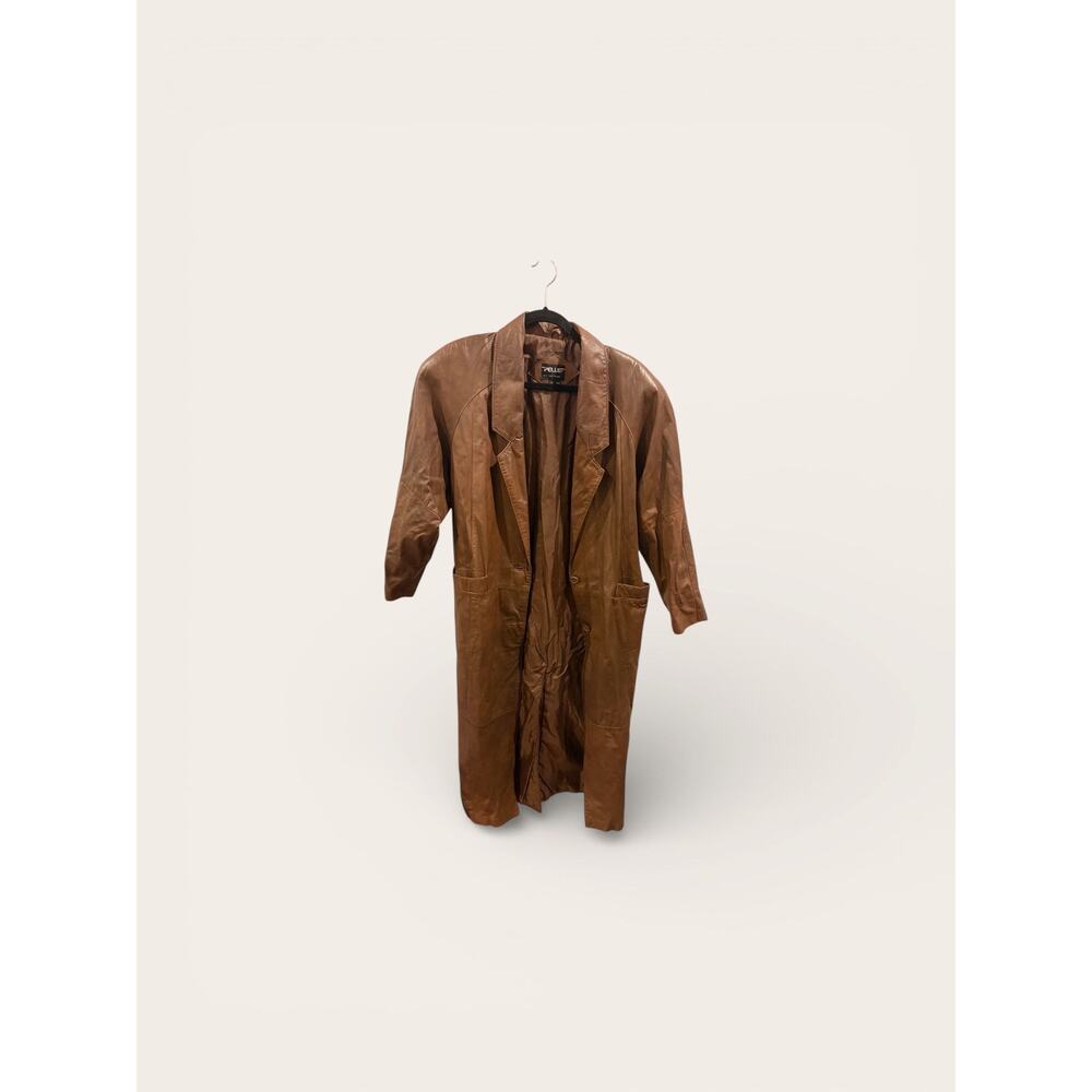 Pelle Full Length Geniune Leather Coat - Size S